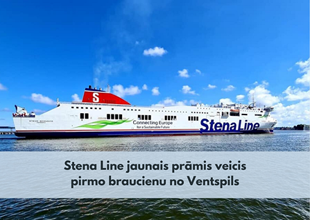 Stena Line jaunais prāmis veicis pirmo braucienu no Ventspils